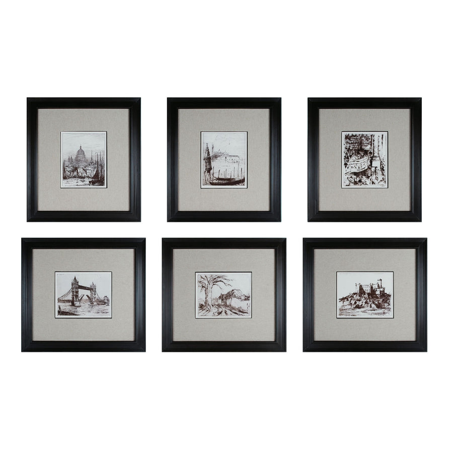 18th Century Ink Reproductions (6-piece Set) Image 1