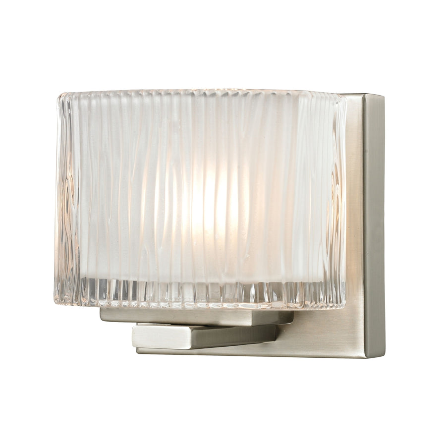 Chiseled Glass 5 Wide 1-Light Vanity Light - Brushed Nickel Image 1