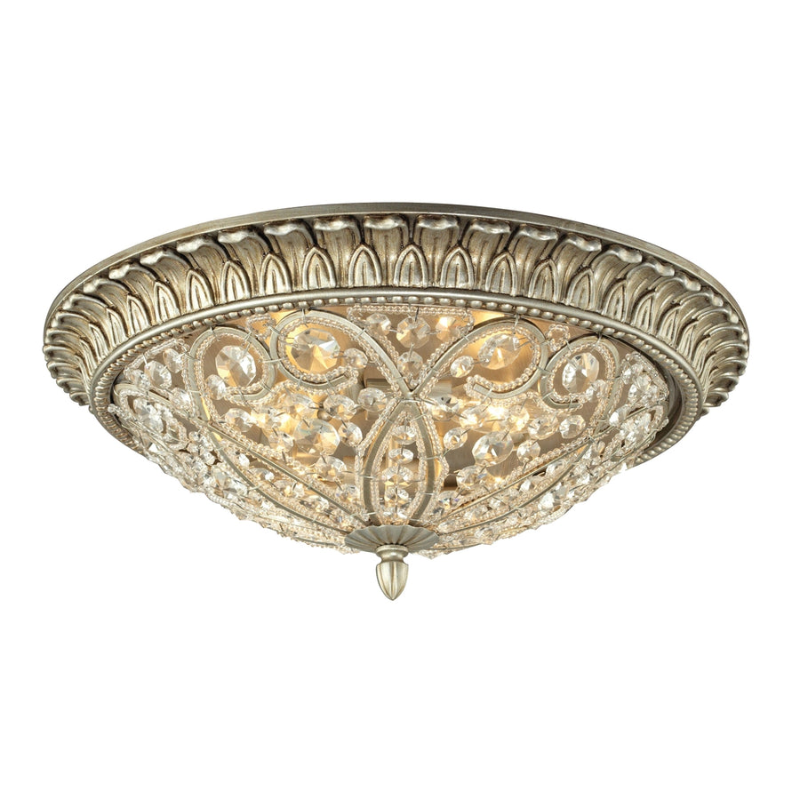 Andalusia 17 Wide 4-Light Flush Mount - Aged Silver Image 1