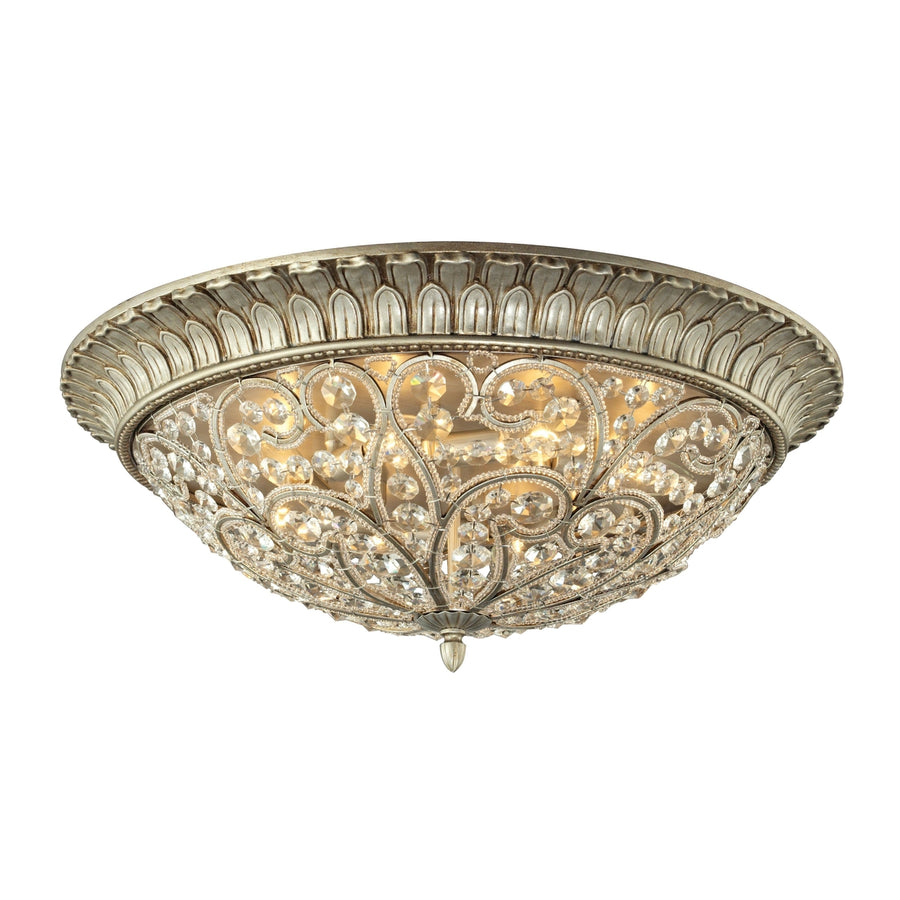 Andalusia 24 Wide 8-Light Flush Mount - Aged Silver Image 1