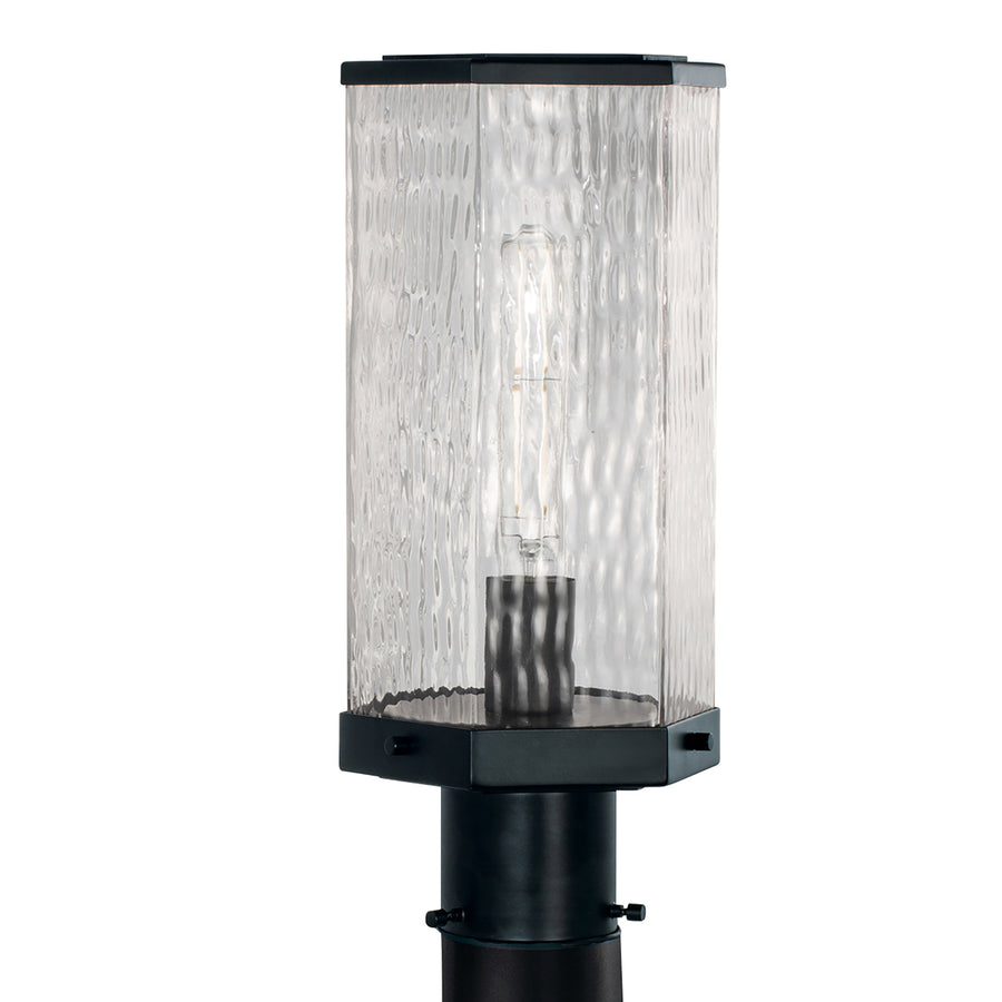 Polygon Outdoor Post Lantern Light - Matte Black Image 1