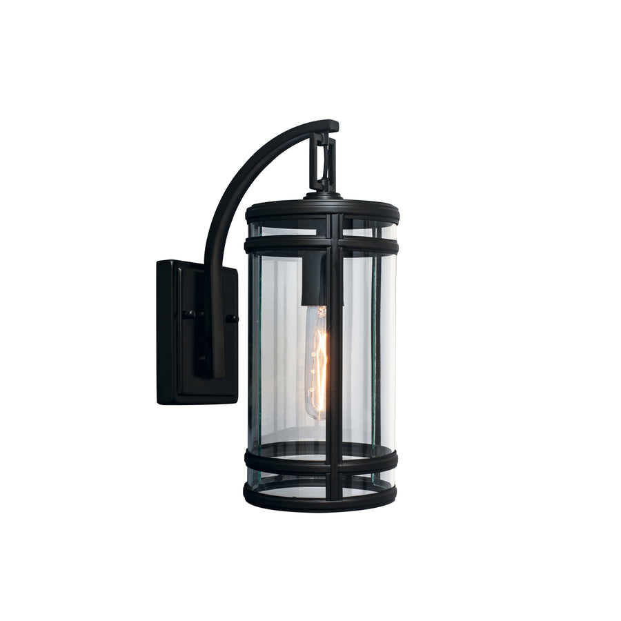 Yorker Outdoor Wall Light - Acid Dipped Black Image 1