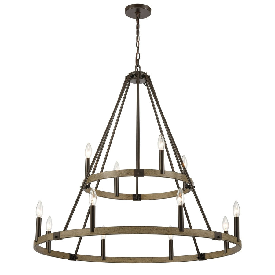 Transitions 36 Wide 12-Light Chandelier - Oil Rubbed Bronze Image 1