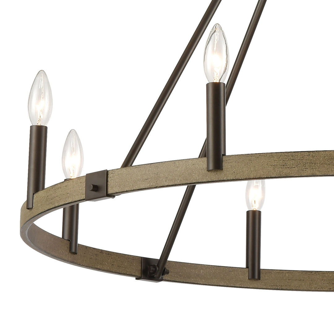 Transitions 36 Wide 8-Light Chandelier - Oil Rubbed Bronze Image 3