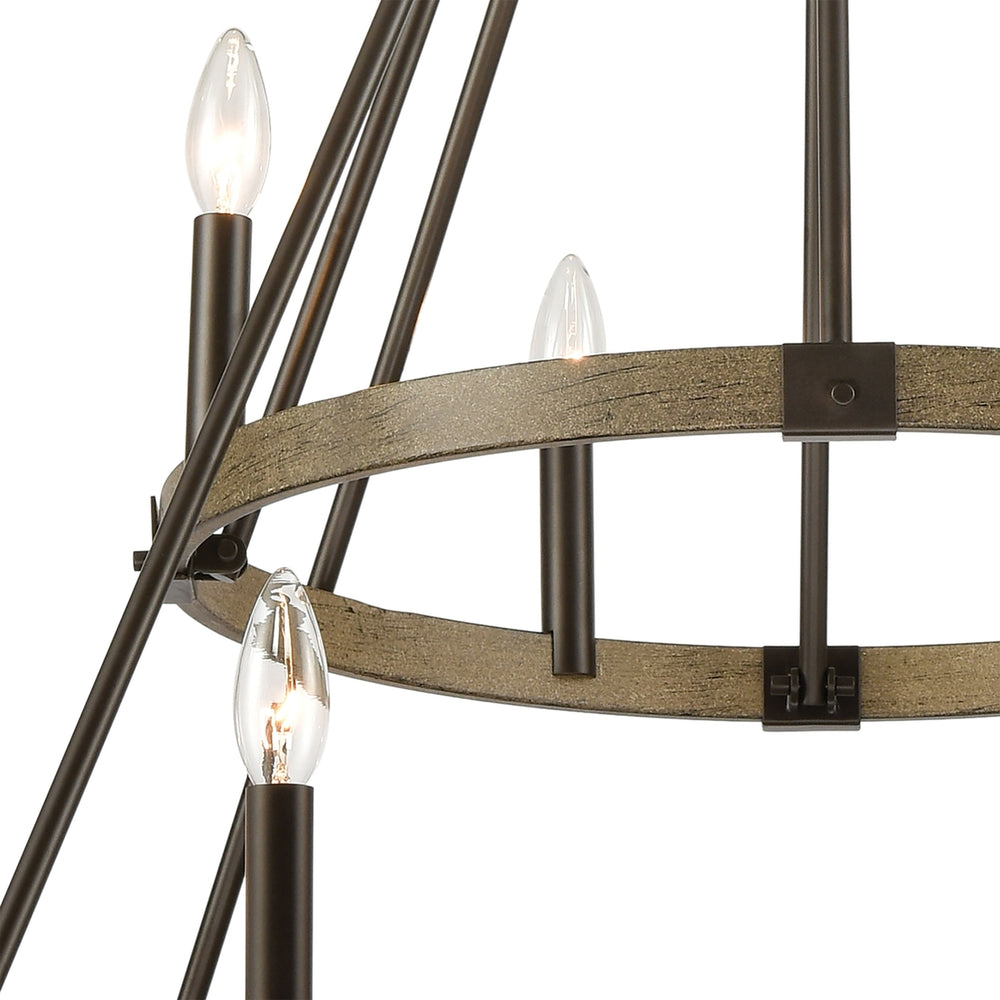 Transitions 36 Wide 12-Light Chandelier - Oil Rubbed Bronze Image 2