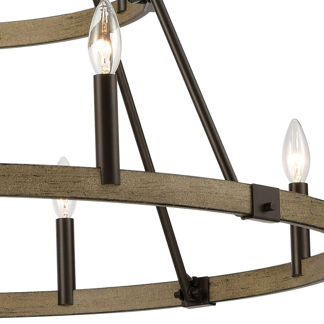 Transitions 36 Wide 12-Light Chandelier - Oil Rubbed Bronze Image 3