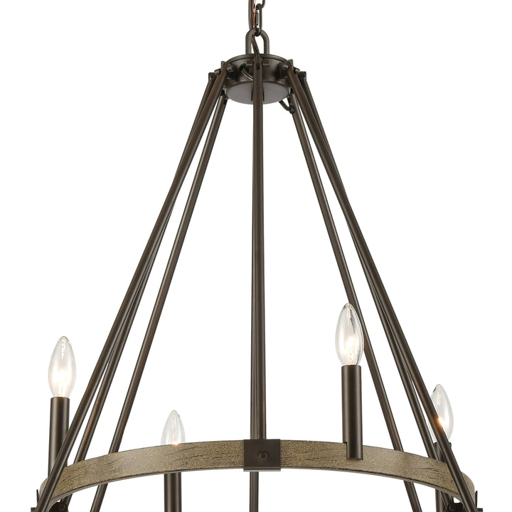 Transitions 36 Wide 12-Light Chandelier - Oil Rubbed Bronze Image 4