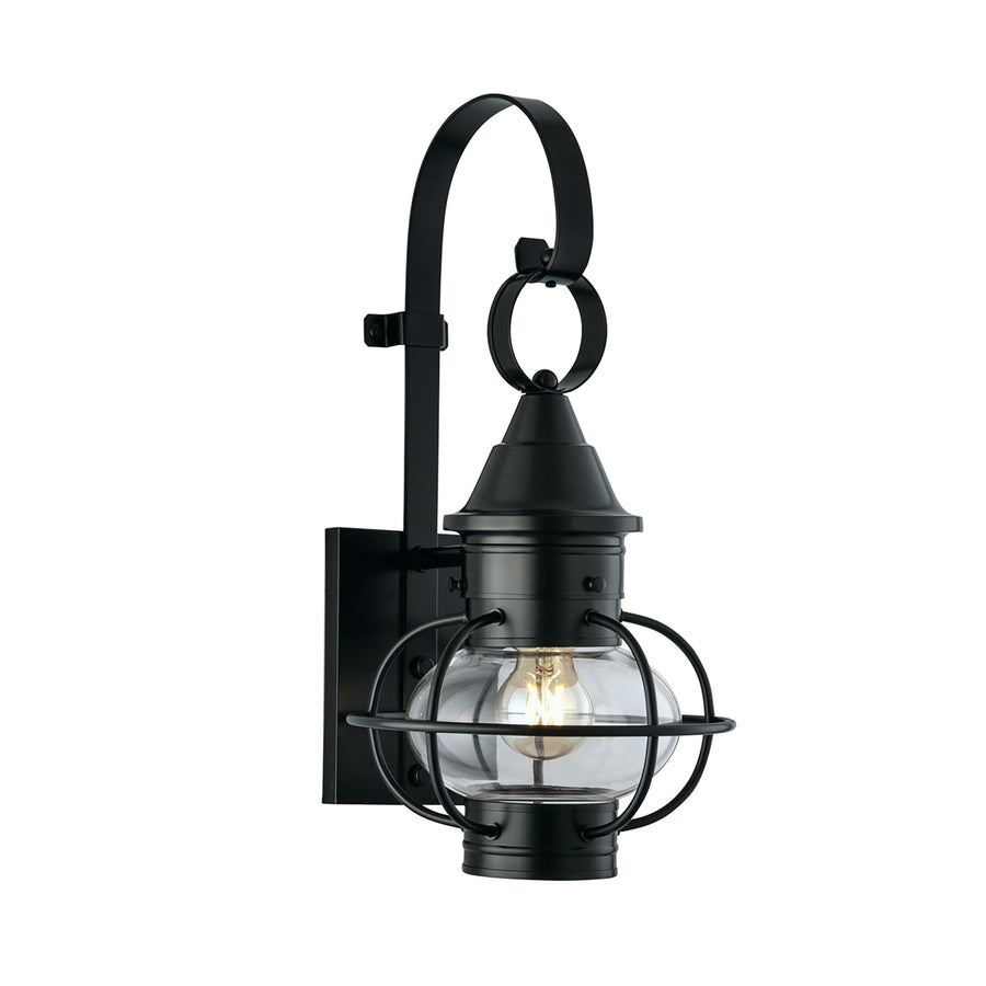 Classic Onion Outdoor Wall Light - Black With Clear Glass Image 1