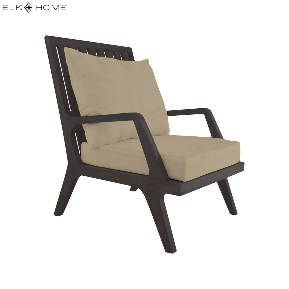 Teak Patio Lounge Chair Cushions in Cream (2-piece Set) Image 2