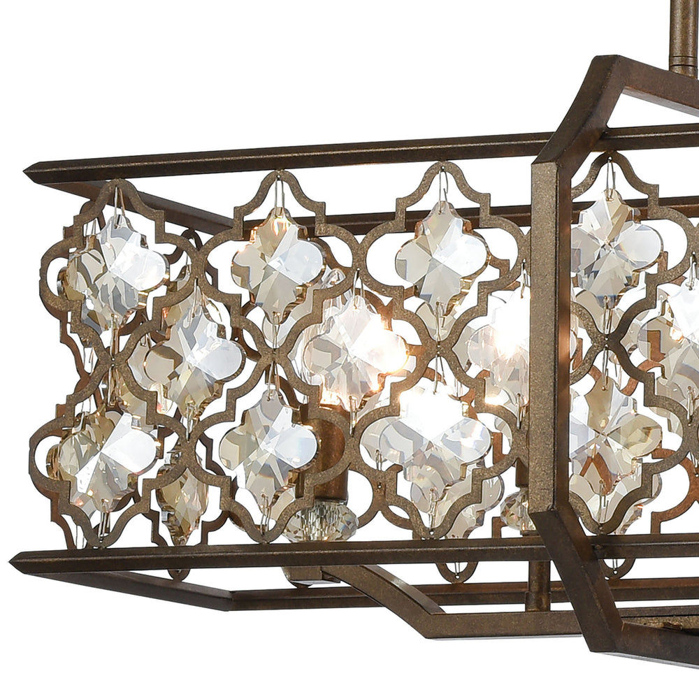 Armand 47 Wide 8-Light Linear Chandelier - Weathered Bronze Image 2
