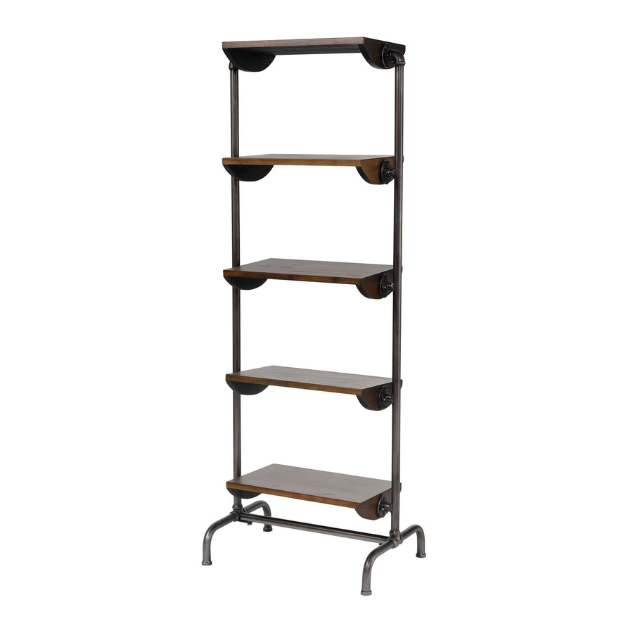 Industry City Bookcase in Black and Natural Wood Tone Image 1