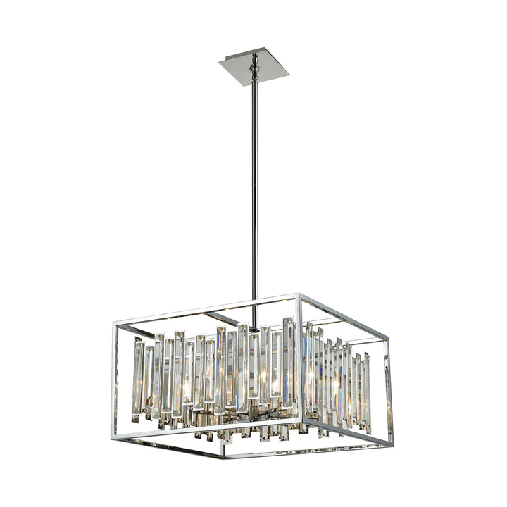 Rivona 6-Light Chandelier in Polished Chrome with Clear Crystal Image 1
