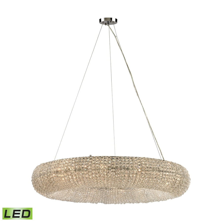 Crystal Ring 12-Light Chandelier in Chrome with Clear Crystal Beads Image 1