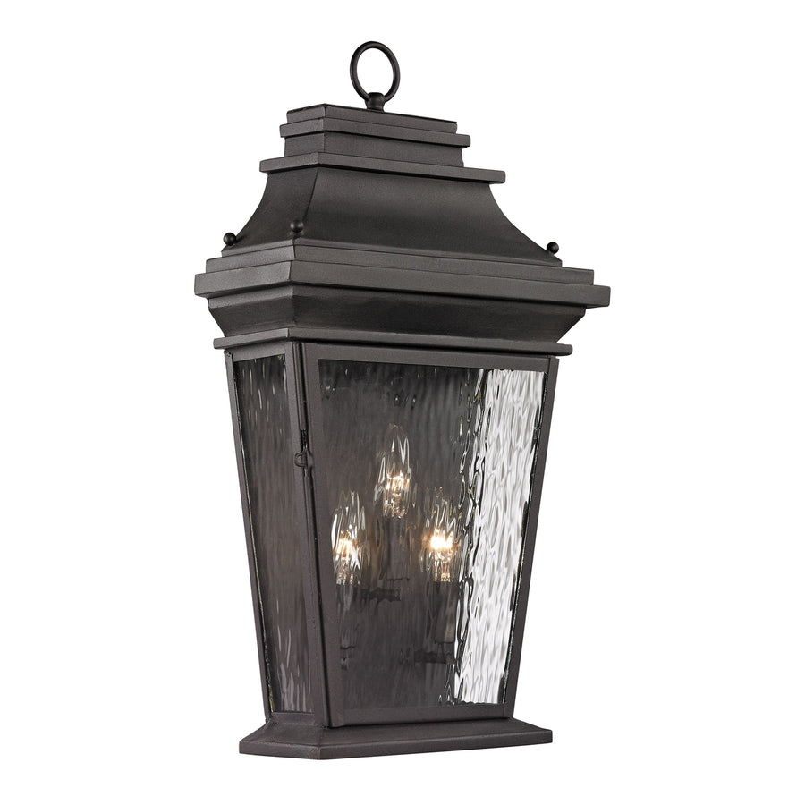 Forged Provincial 22 High 3-Light Outdoor Sconce - Charcoal Image 1