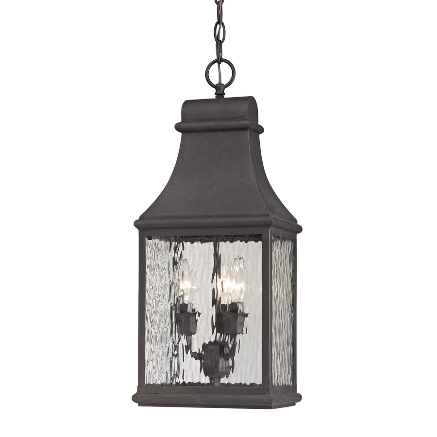 Forged Jefferson 9 Wide 3-Light Outdoor Pendant - Charcoal Image 1
