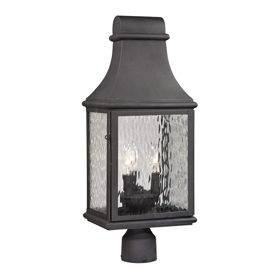 Forged Jefferson 23 High 3-Light Outdoor Post Light - Charcoal Image 1