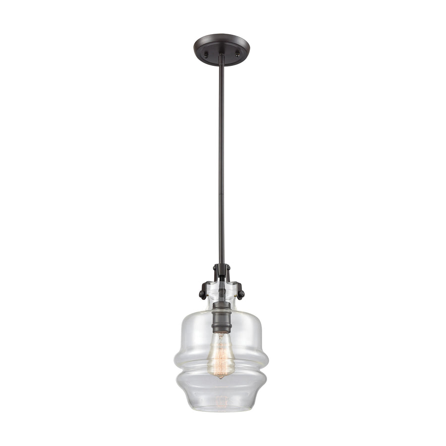 Zumbia 1-Light Mini Pendant in Oil Rubbed Bronze with Clear Glass Image 1