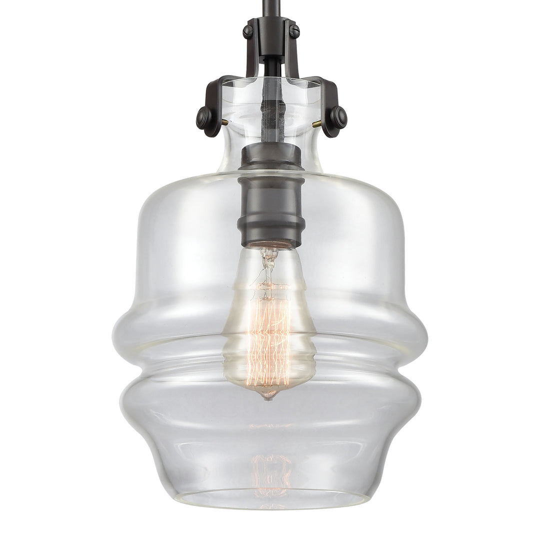 Zumbia 1-Light Mini Pendant in Oil Rubbed Bronze with Clear Glass Image 4