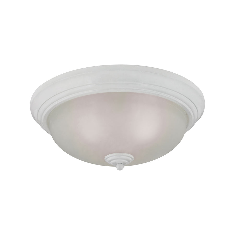 Huntington 3-Light Flush Mount in White with Etched White Glass Image 1