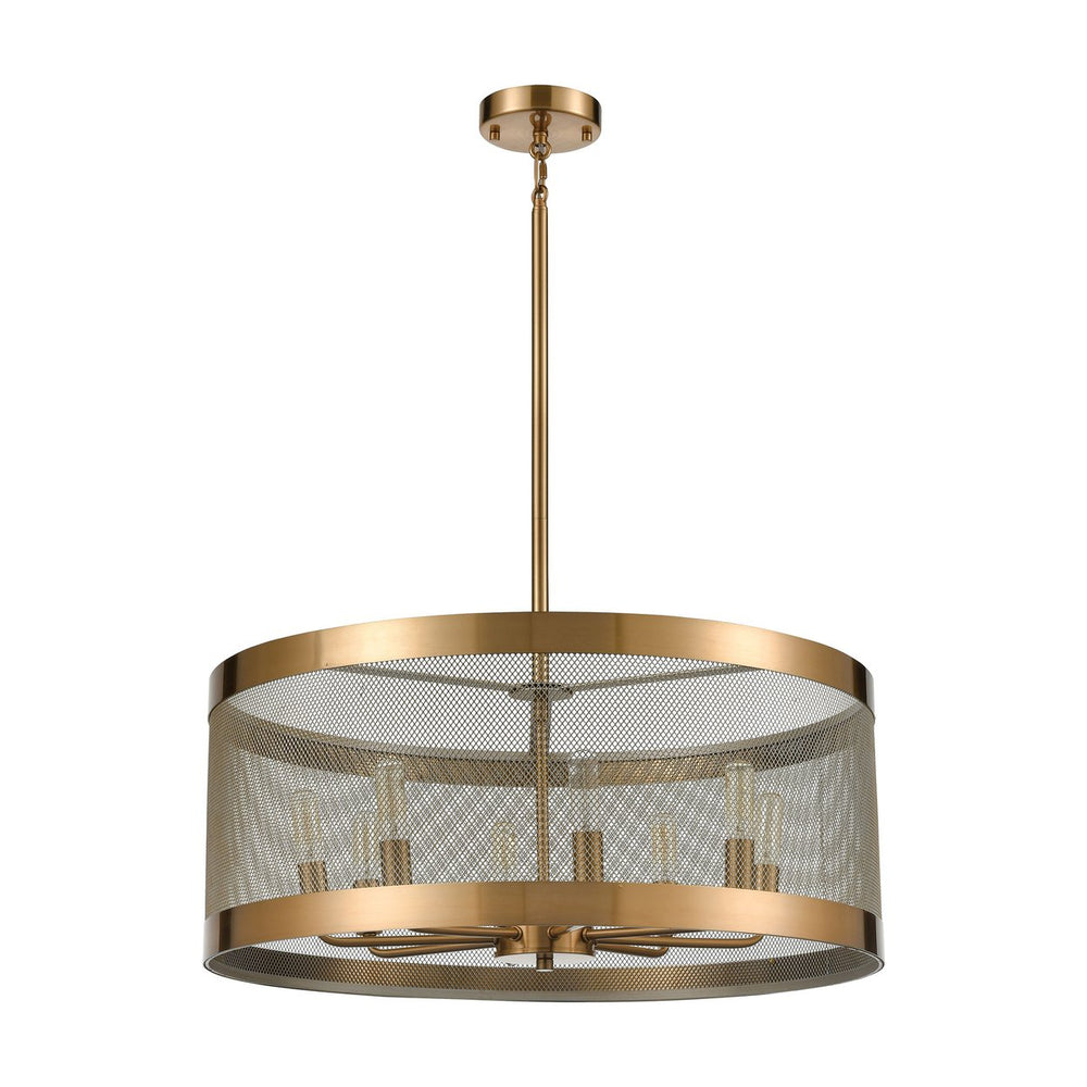 Line in the Sand 24 Wide 8-Light Pendant - Satin Brass Image 2