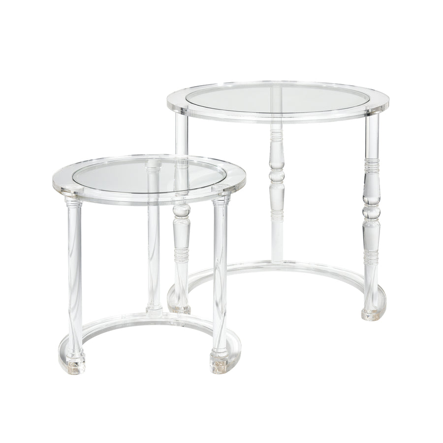 Jacobs Nesting Table - Set of 2 Round Clear Image 1