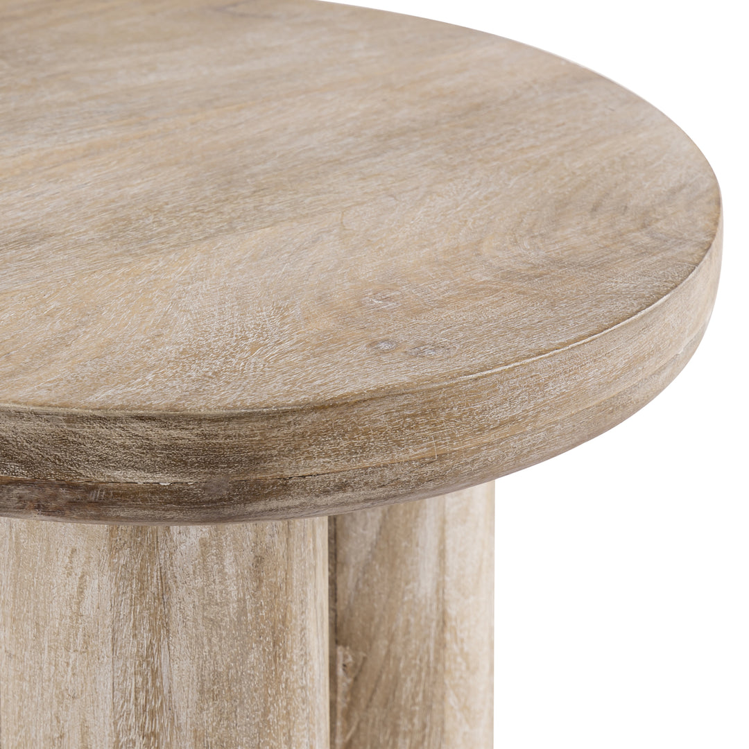 Morris Cerused Accent Table - Natural Image 3