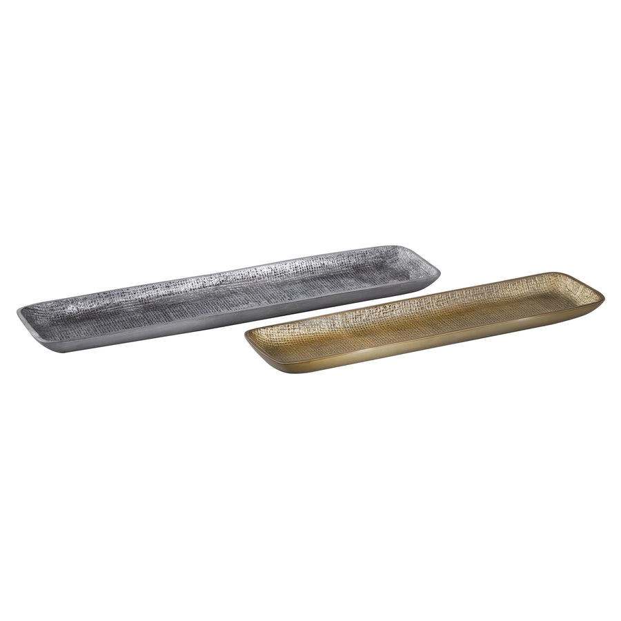 Louk Tray - Set of 2 Silver and Brass Image 1