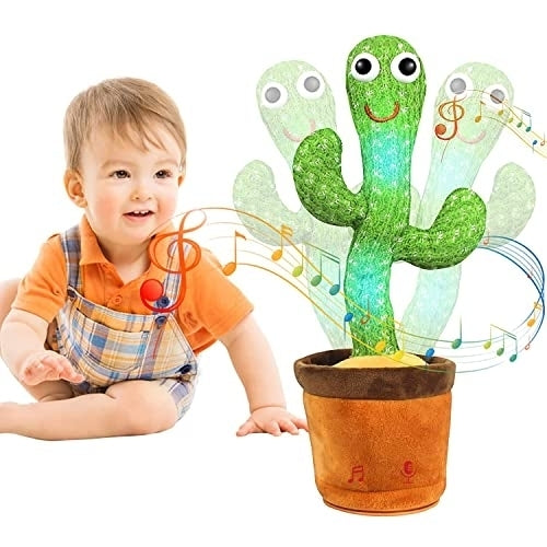 Dancing Cactus Mimicking Toy  Talking Singing Plush Doll  USB Charging  Repeating Toy for Babies and Toddlers  Repeats Image 1
