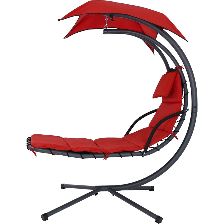 Sunnydaze Floating Lounge Chair with Umbrella/Cushion and Stand Image 10