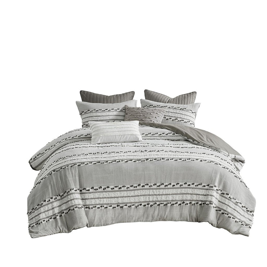 Gracie Mills Katy Globally-Inspired Striped Organic Cotton Jacquard Comforter Set - GRACE-13338 Image 1