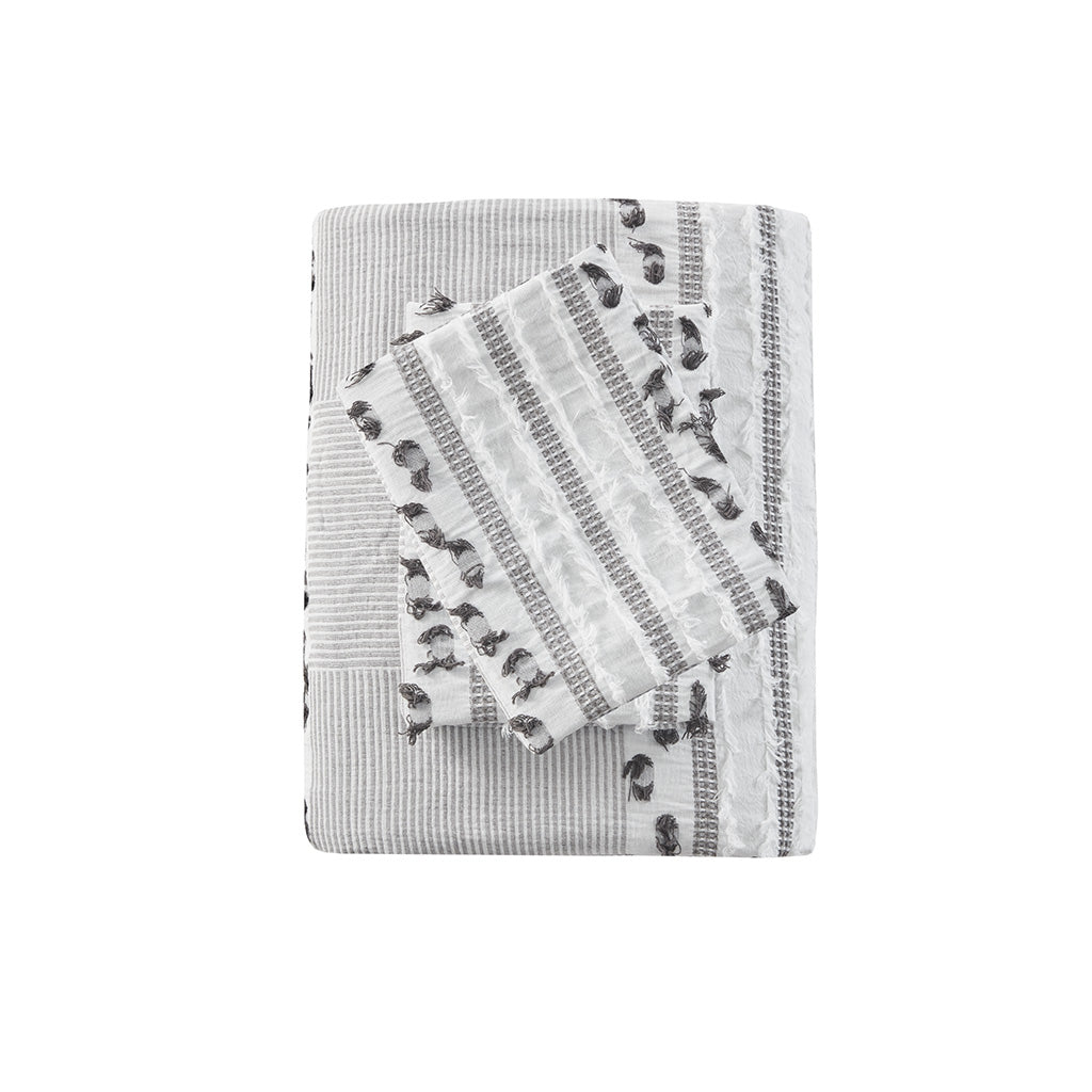 Gracie Mills Katy Globally-Inspired Striped Organic Cotton Jacquard Comforter Set - GRACE-13338 Image 3