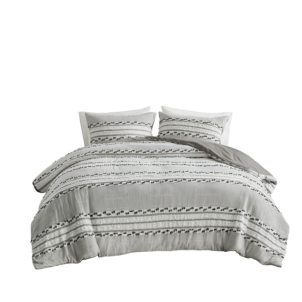 Gracie Mills Katy Globally-Inspired Striped Organic Cotton Jacquard Comforter Set - GRACE-13338 Image 4