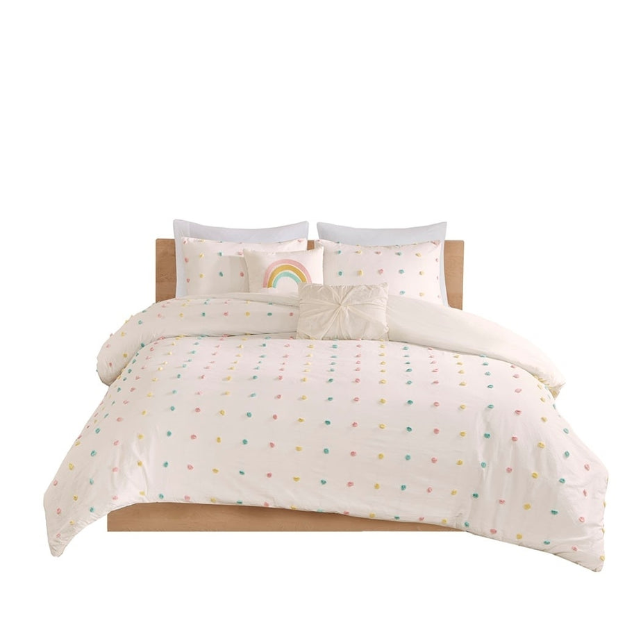 Gracie Mills Caius Playful Elegance Cotton Jacquard Pom Pom Comforter Collection - GRACE-13235 Image 1
