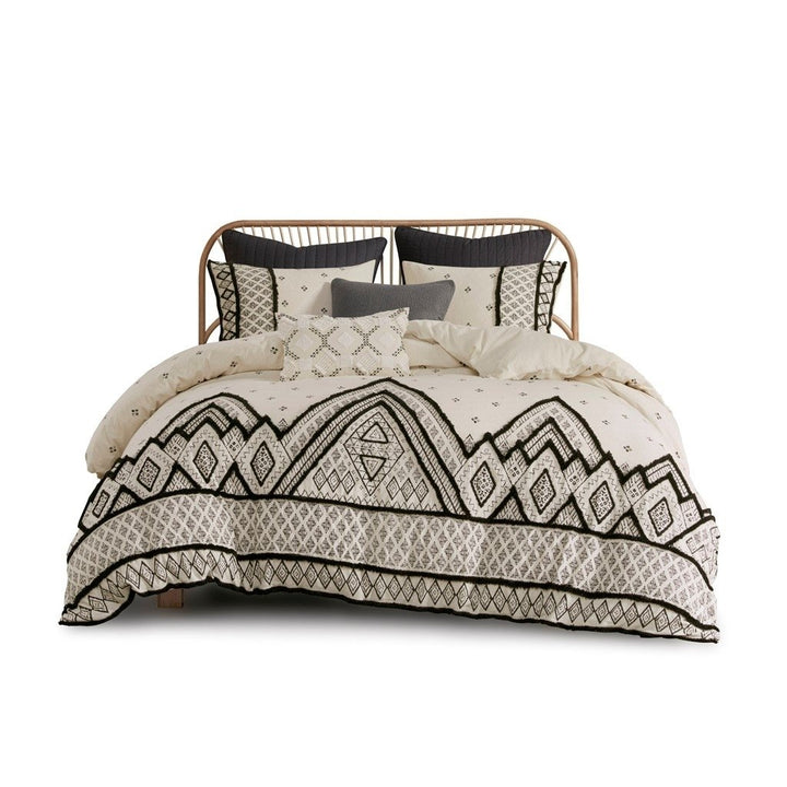 Gracie Mills Fannie Modern-Boho 3-Piece Cotton and Flax Duvet Cover Set - GRACE-13950 Image 1