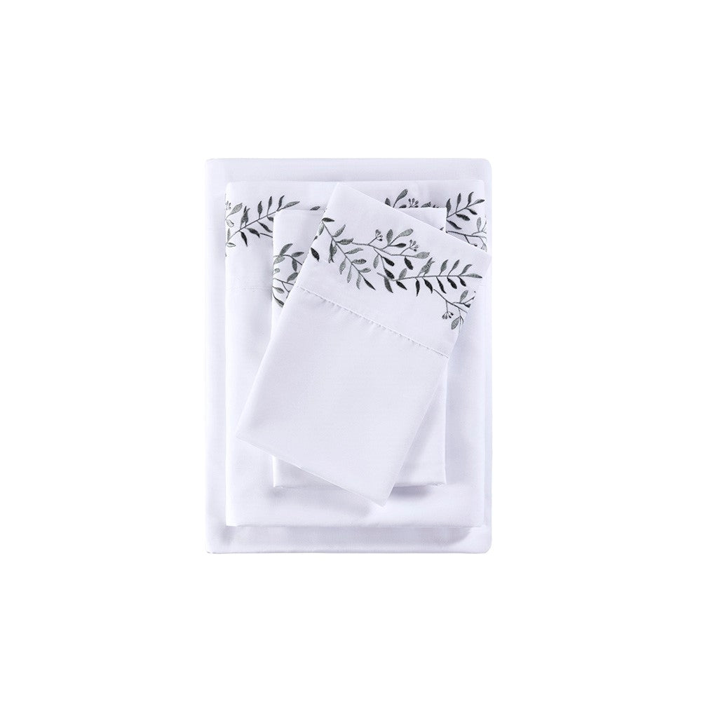 Gracie Mills Luca 4-Peice Embroidered Soft Brushed Microfiber Sheet Set - GRACE-15168 Image 4