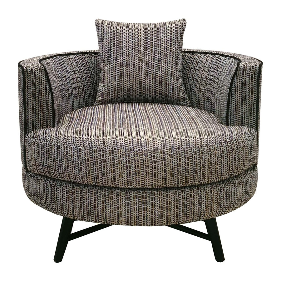 Gracie Mills Gayle Modern Multi-Stripe Swivel Chair with Metal Base - GRACE-15693 Image 1