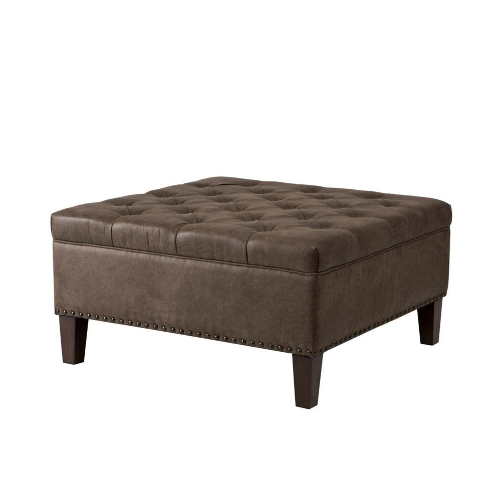 Gracie Mills Farley Button Tufted Square Cocktail Ottoman with Nailhead Accent - GRACE-179 Image 2