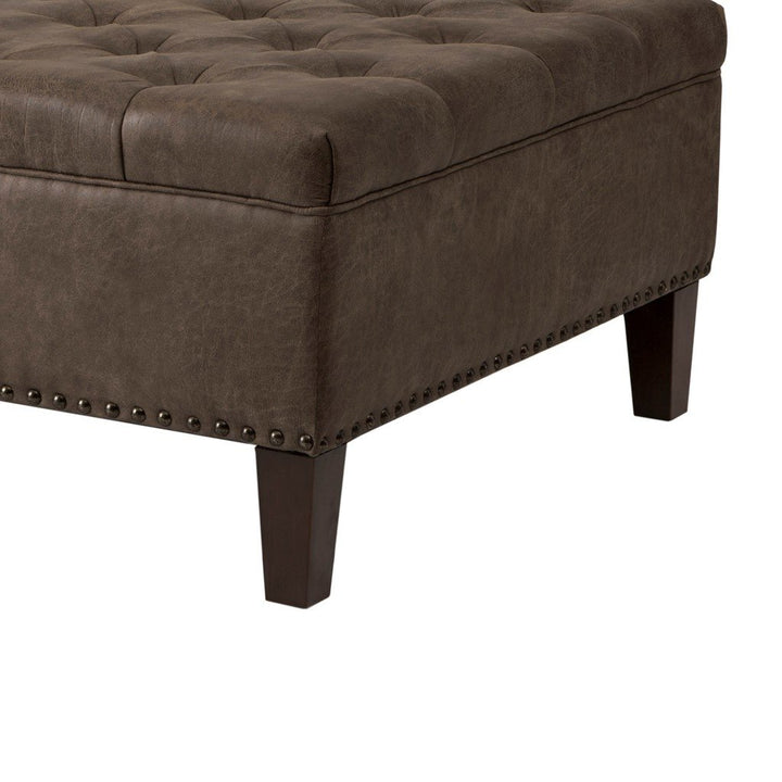 Gracie Mills Farley Button Tufted Square Cocktail Ottoman with Nailhead Accent - GRACE-179 Image 3