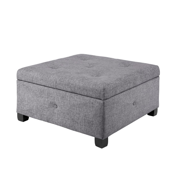 Gracie Mills Rylie Button-Tufted Square Storage Ottoman - GRACE-3638 Image 4