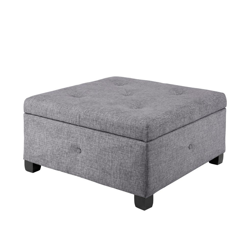 Gracie Mills Rylie Button-Tufted Square Storage Ottoman - GRACE-3638 Image 1