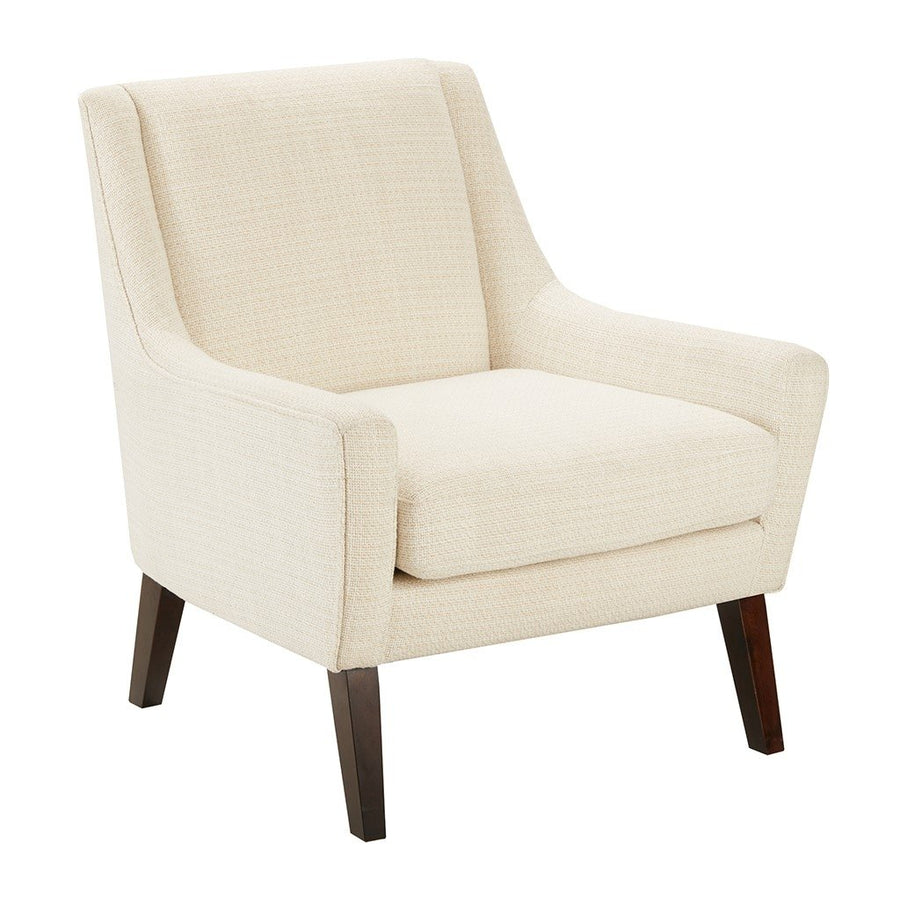 Gracie Mills Barker Morocco Wood Finish Accent Chair with Cream Fabric - GRACE-9680 Image 1