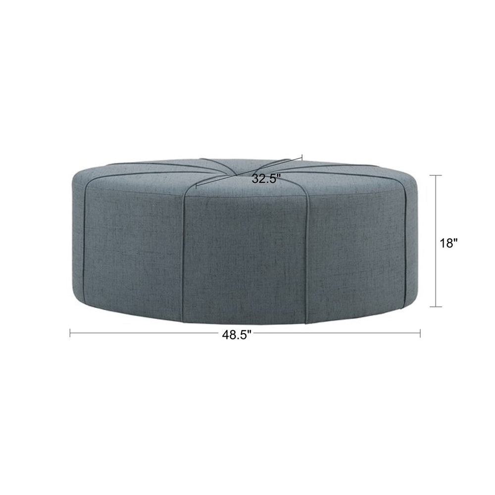 Gracie Mills Karley Thick Welted Oval Ottoman - GRACE-7895 Image 2
