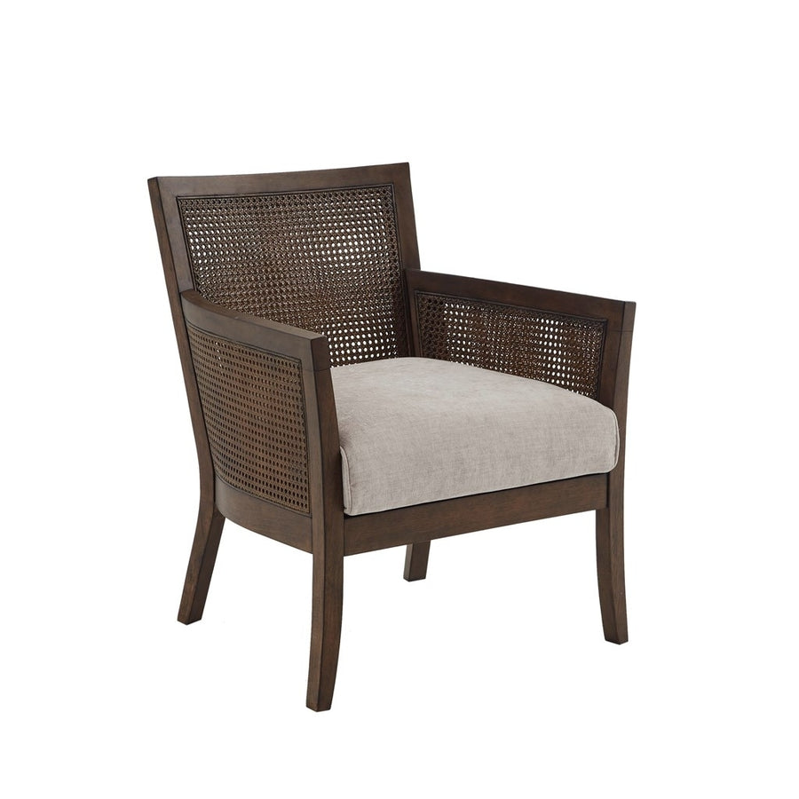 Gracie Mills Damian Loose Seat Cane Armchair with Solid Woods Legs - GRACE-8523 Image 1