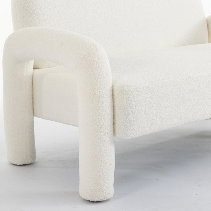 SEYNAR Mid-Century Modern Boucle 51 Solid Wood Curved Sofa Image 10