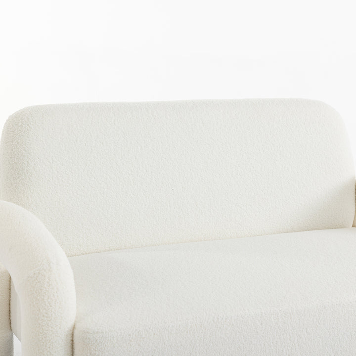 SEYNAR Mid-Century Modern Boucle 51 Solid Wood Curved Sofa Image 11