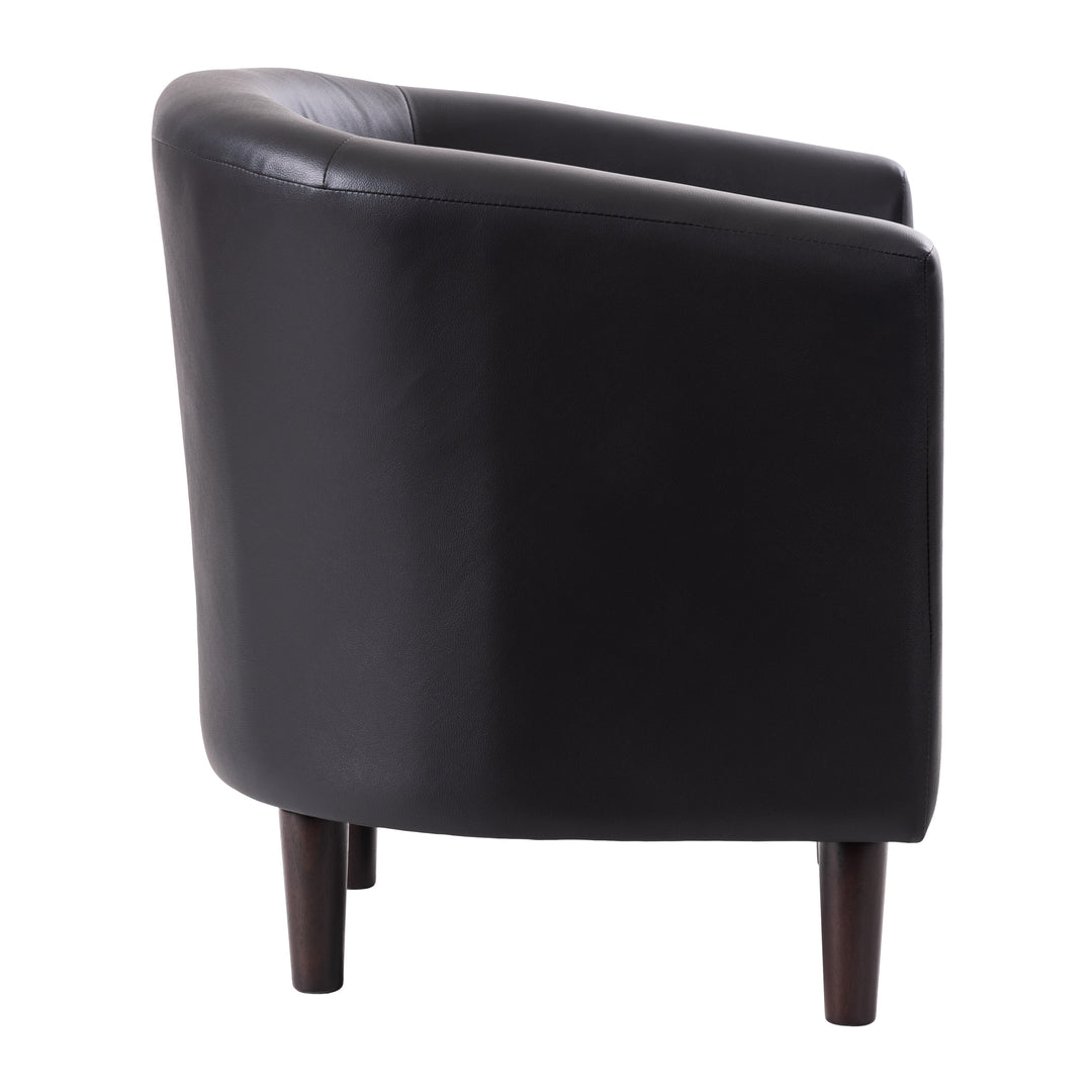 CorLiving Vegan Leather Barrel Chair Image 4