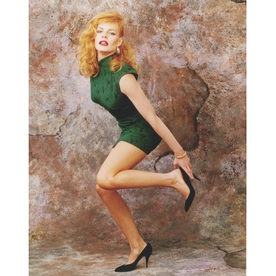 Marg Helgenberger Posed in Sexy Green Dress with Heels Photo Print Image 1