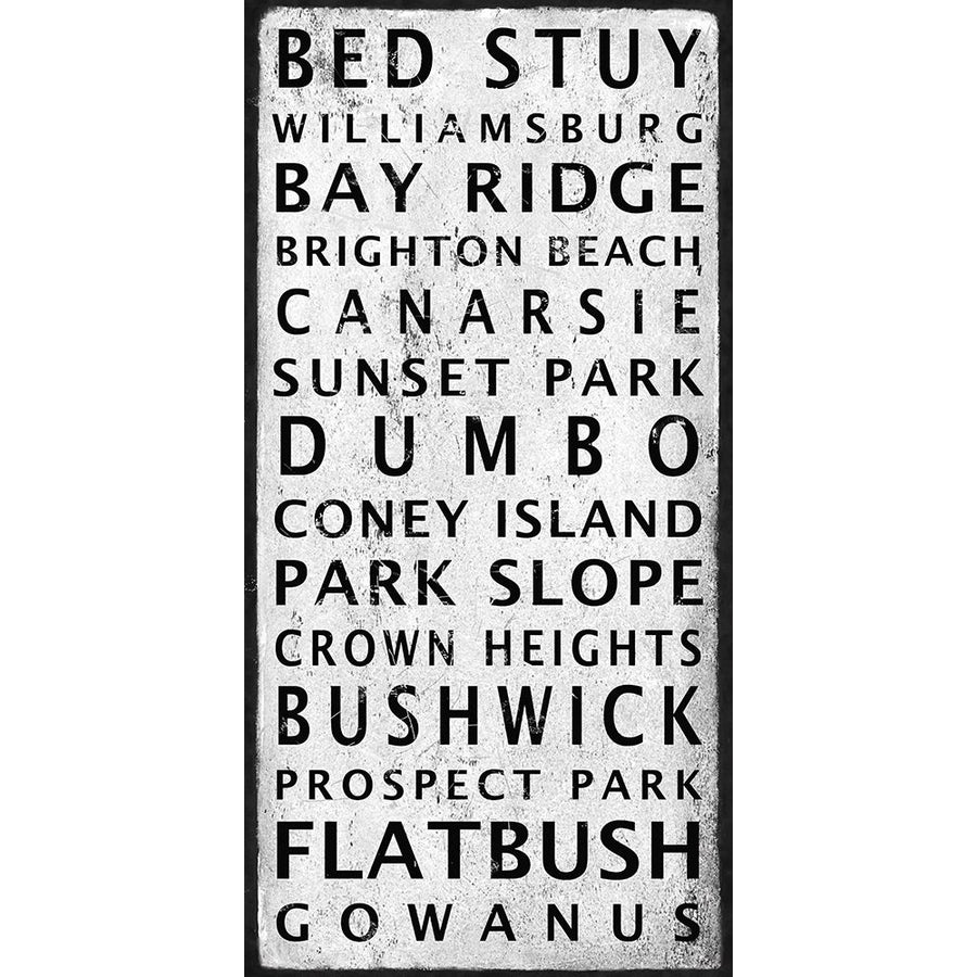 BROOKLYN Districts Sign Poster Print by Anonymous Anonymous Image 1