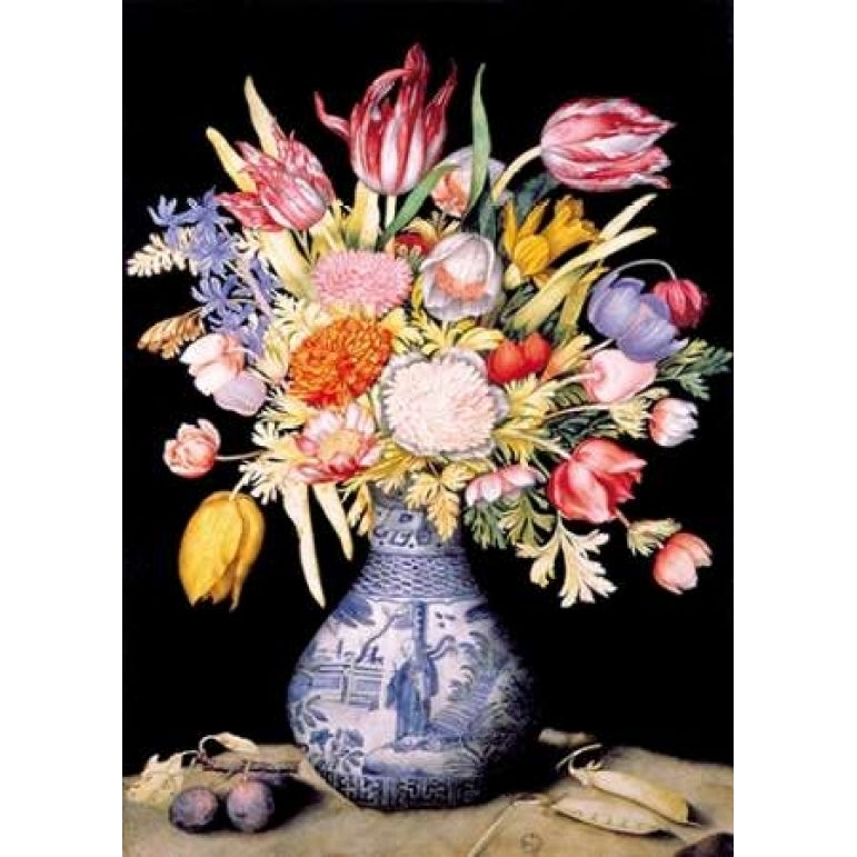 Chinese Vase  Varied Flowers  Prunes Poster Print by Giovanna Garzoni Image 1