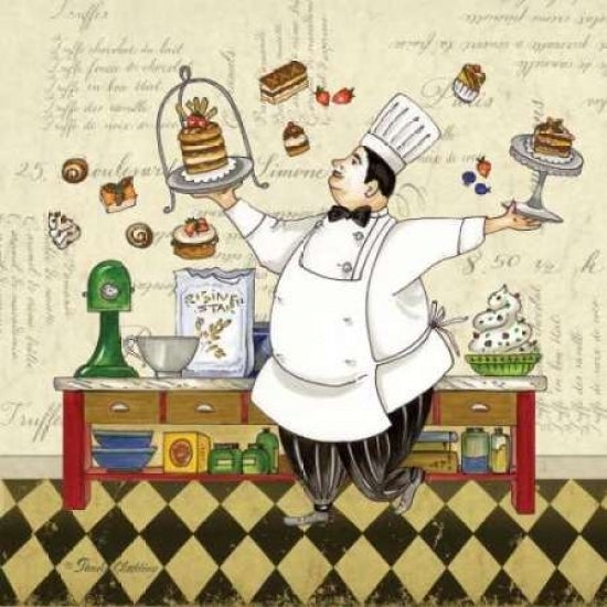 Chef Pastry Poster Print by Pamela Gladding Image 1
